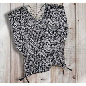 Kona Sol Tunic Cover-Up V-Neck Shawl Beach Small